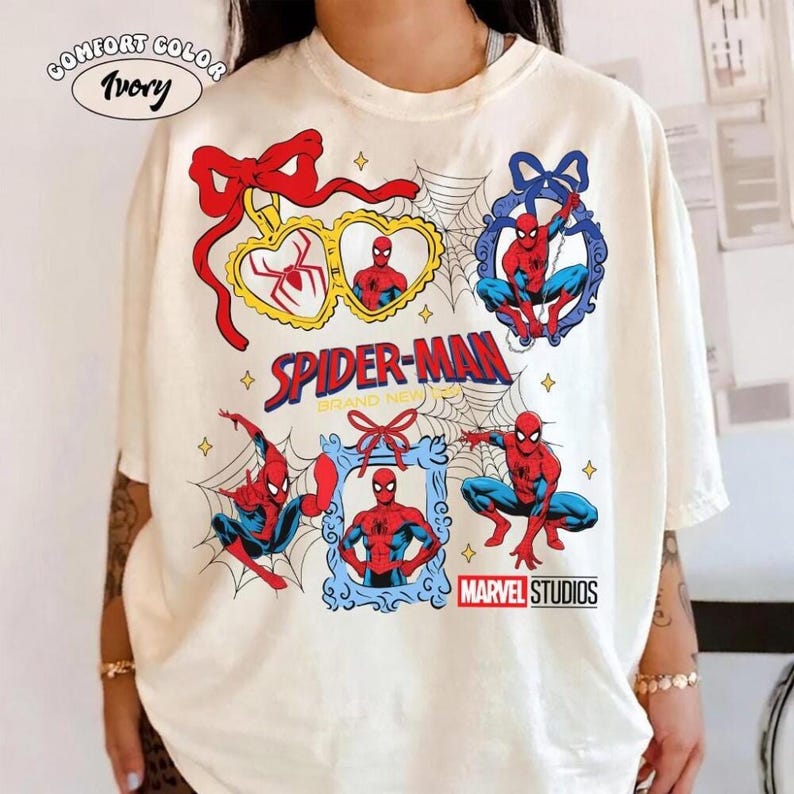 Vintage Comfort Colors Coquette Bow Spider-Man Brand New Day Shirt, Spider Man For Kid Shirt, Superhero MCU Spider Man Tee, Spider Man shirt Bild 1