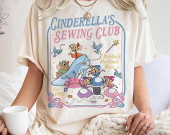 Comfort Colors Jaq & Gus Gus Shirt, Disneyland Cinderella's Sewing Club Shirt, Disneyland Cinderella Est 1950 Tee, Princess Sewing Shirt