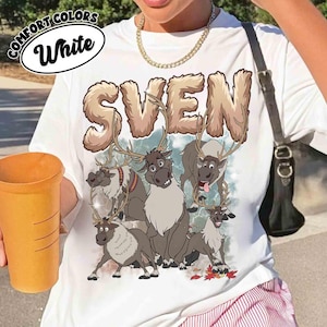 Vintage Bootleg Disneyland Sven Reindeer Shirt, Disneyland Frozen Group Matching Tee, WDW Birthday Girl Trip, Disneyland Family Vacation 画像 1