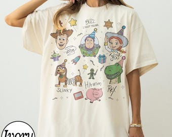 Characters Toy Story Birthday Party Shirts, Toy Story Characters Trip Tee, Buzz Woody Jessie Family Birthday Present Gift,Best Birthday Ever