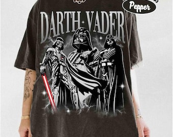 Vintage Bootleg StarWars Darth Vader Portrait Comfort Color Shirt, StarWars Fans Gift Shirt, Galaxy's Edge Holiday Family Trip 2026 Tee