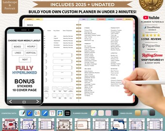 GoodNotes Digital Planner Bundle, Hyperlinked Productivity System (Digital Download)