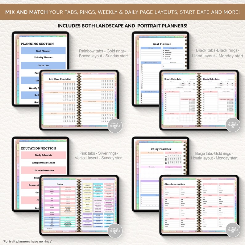 GoodNotes Digital Planner Bundle, Hyperlinked Productivity System (Digital Download) image 7