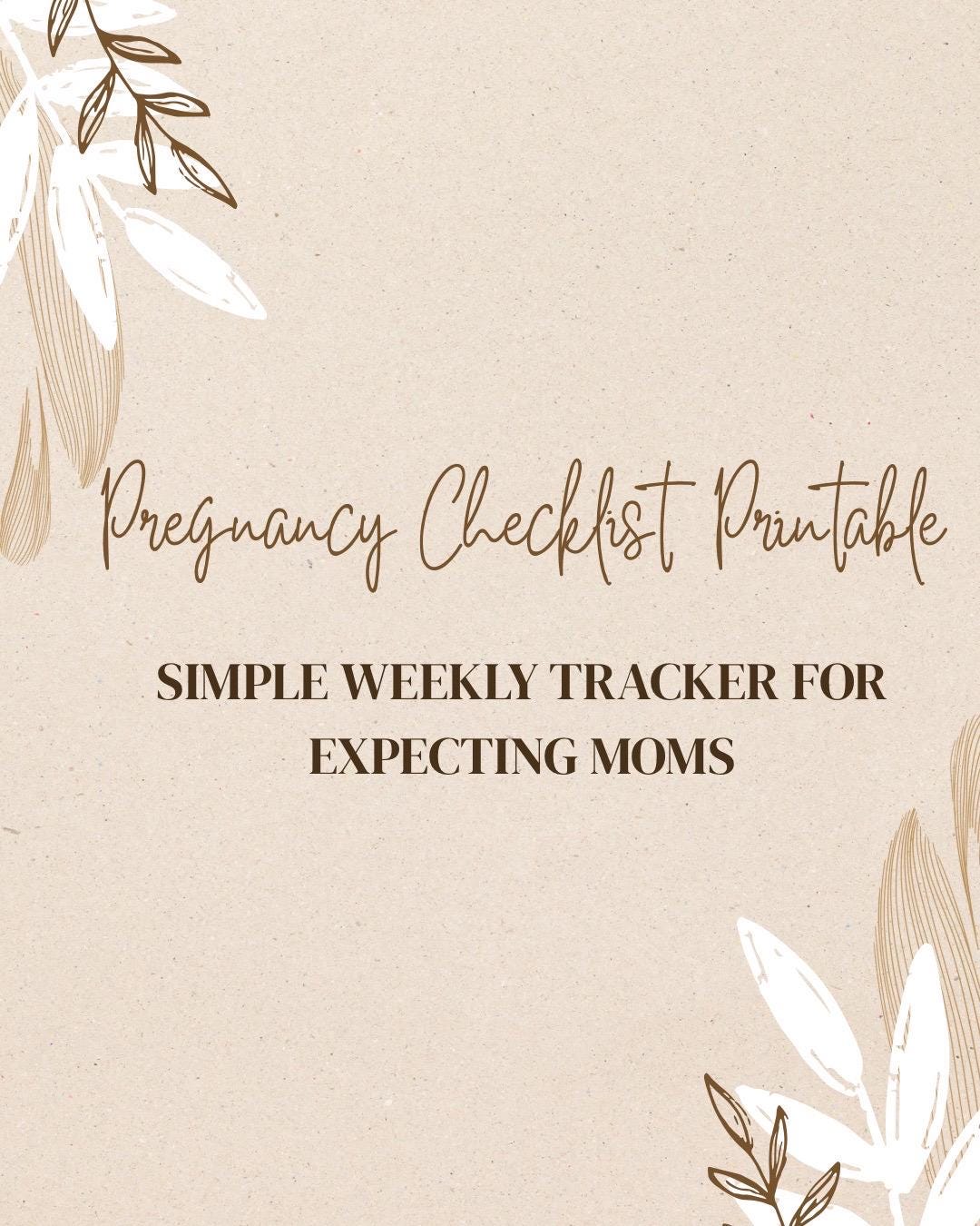 Pregnancy Checklist Printable | Weekly Pregnancy Planner | Baby Prep ...