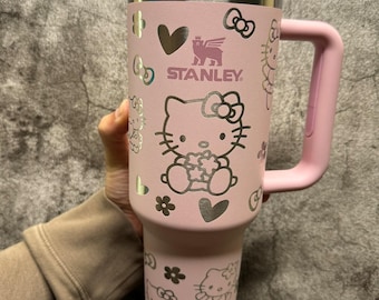 Hello Kitty 40oz Stanley Tumbler | Laser Engraved Cup | Personalized Insulated Travel Mug | Cute Gift