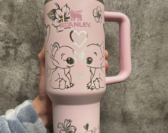 Custom Engraved Stitch 40oz Stanley Tumbler | Insulated Travel Mug