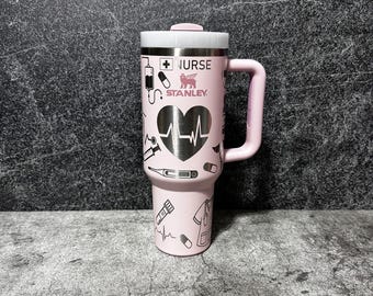 Custom Engraved Nurse Tumbler | 40oz Stanley Insulated Travel Mug