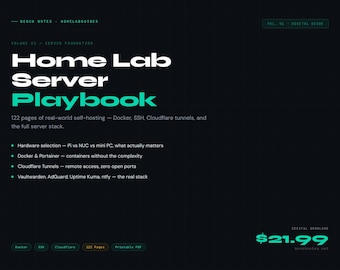 Home Lab Serer Guide: Docker, SSH, Sicherheit & Self-Hosting (Instant Download)