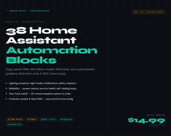 Home Assistent Automaion Pack | 38 YAML-Automatisierungen zum Kopieren und Einfügen | Bench Notes Vol. 3