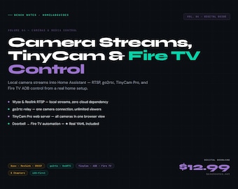 Kamera-Ströme und Fire TV-Steuer | go2rtc TinyCam Pro ADB Automatik | Bench Notes Vol 4