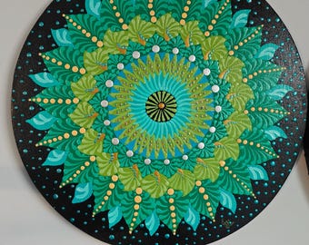 Hand-Painted Dot Mandala: The Heart of the Forest