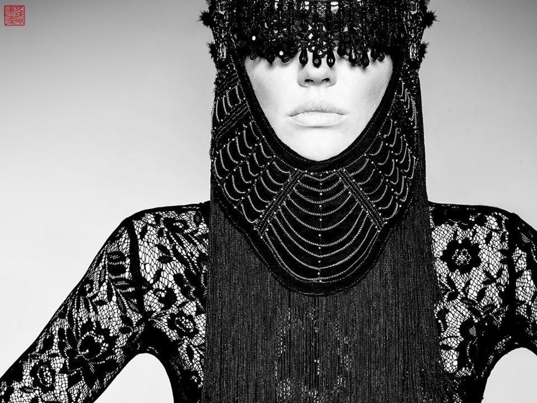 MADE TO ORDER Luscious Eye Mask Vampire Burning Man Black Geisha