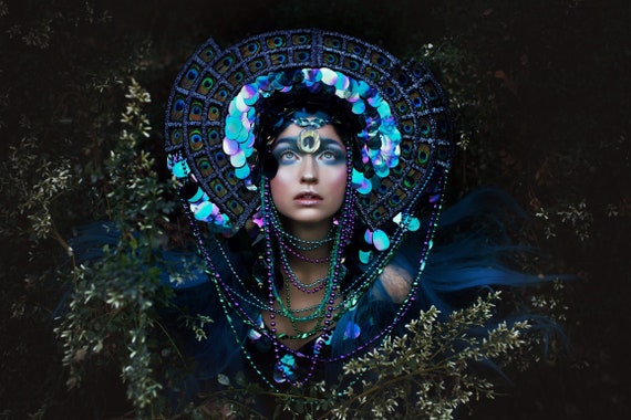 CLEARANCE Peacock Headpiece Fairy Nymph Goddess Headdress Headpiece Gaga  Steampunk Burlesque Costume - Etsy