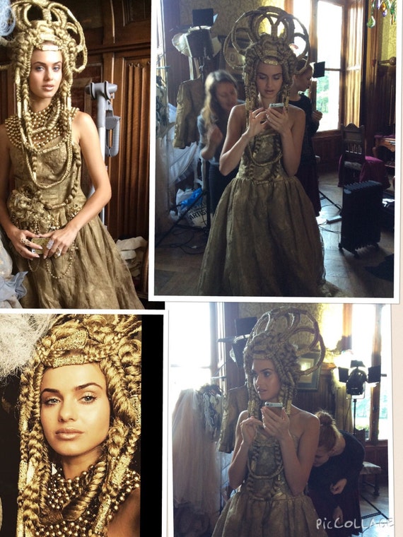 MADE TO ORDER Hunger Games Insired Gold Wig Headdress Headpiece Avant Garde  Fantasy Fairy Synthetic Hair - Etsy