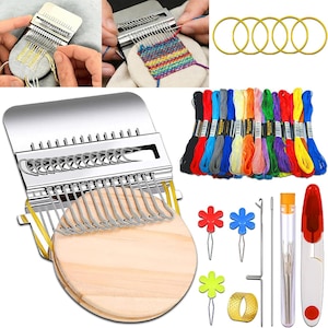 Portable Patch Darning Kit, Speedweve Loom for Socks, Clothes, Jeans (14 Hooks)
