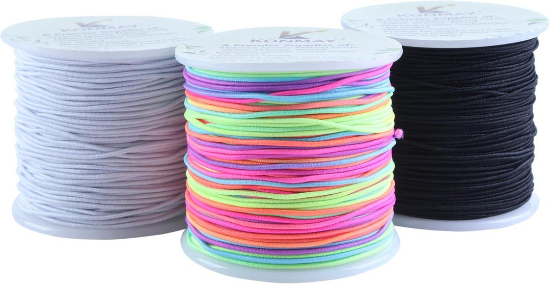 1mm Stretchy Bracelet String 50 Yards, Elastic Beading Cord for Pony ...
