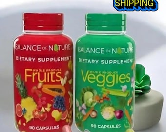 Balance of Nature Fruits & Veggies Supplement – Whole Produce Capsules (2 Pack)
