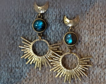 ORECCHINI LUNA LUX /// Orecchini in labradorite