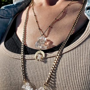 RAW DIAMOND PENDANT, HERKIMER DIAMOND,DIAMOND PENDANT, DIAMOND NECKLACE, CRYSTAL NECKLACE, HERKIMER DIAMOND JEWELRY