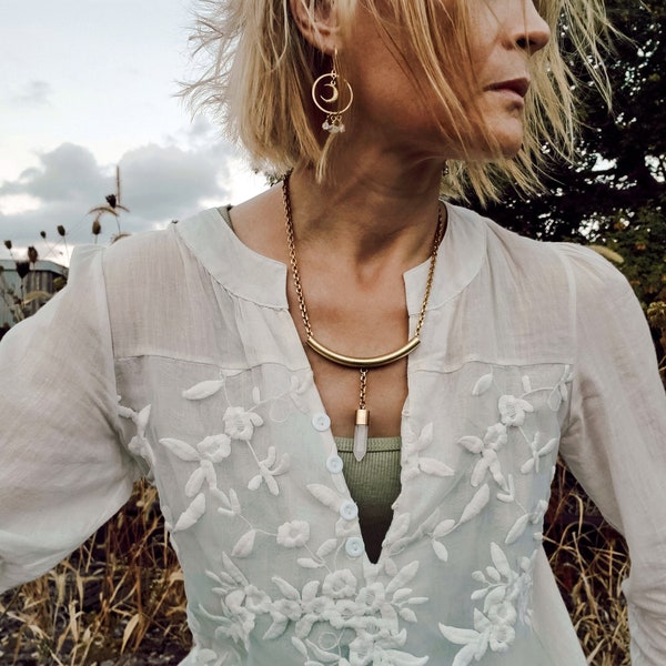 ICE COLLAR /// QUARTZ bohemian necklace / layering necklaces / gift for her