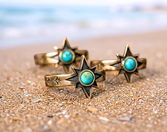 Starchaser Ring: Gemstone Ring with Moonstone, Labradorite, Turquoise