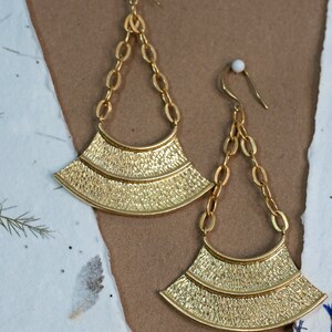 ARCHER DANGLES /// brass or bronze statement earrings image 7