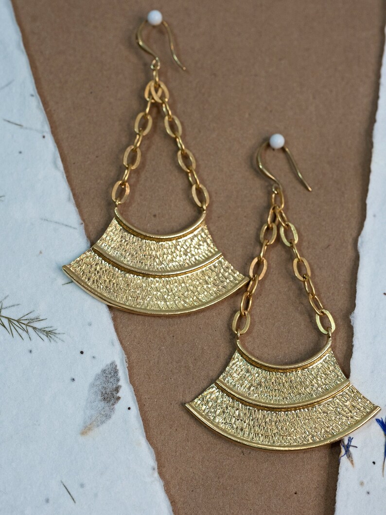 ARCHER DANGLES /// brass or bronze statement earrings image 7