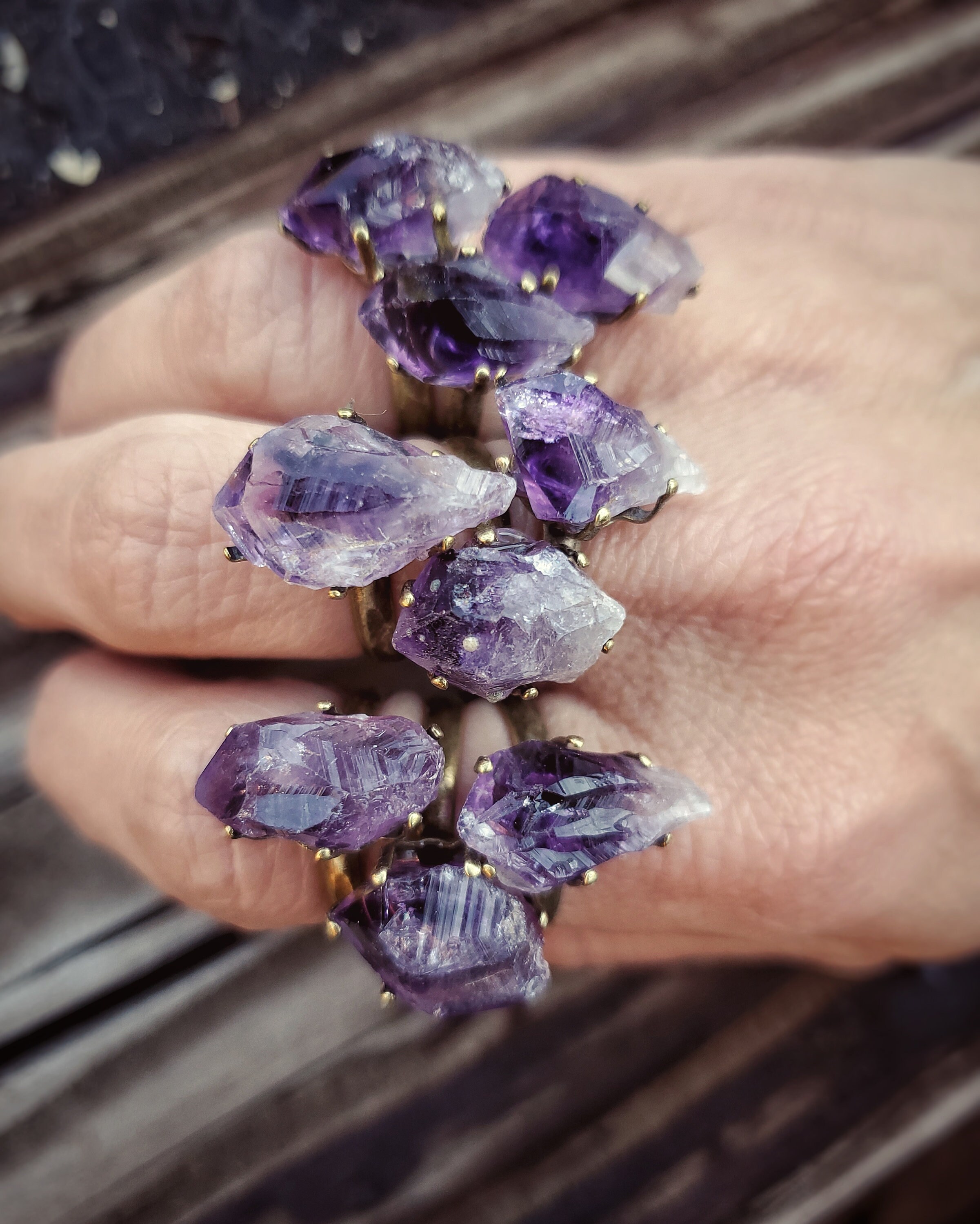Raw amethyst point ring bohemian jewelry gypsy ring | Etsy