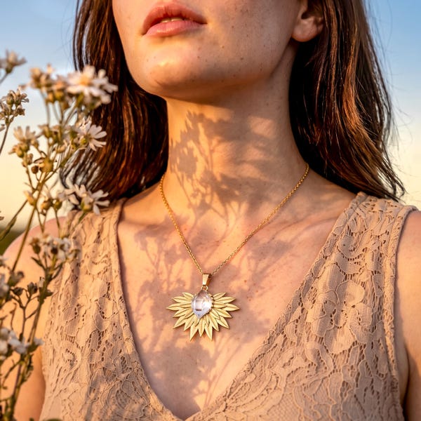 CRYSTALIS HERKIMER DIAMOND Pendant /// raw herkimer geode necklace