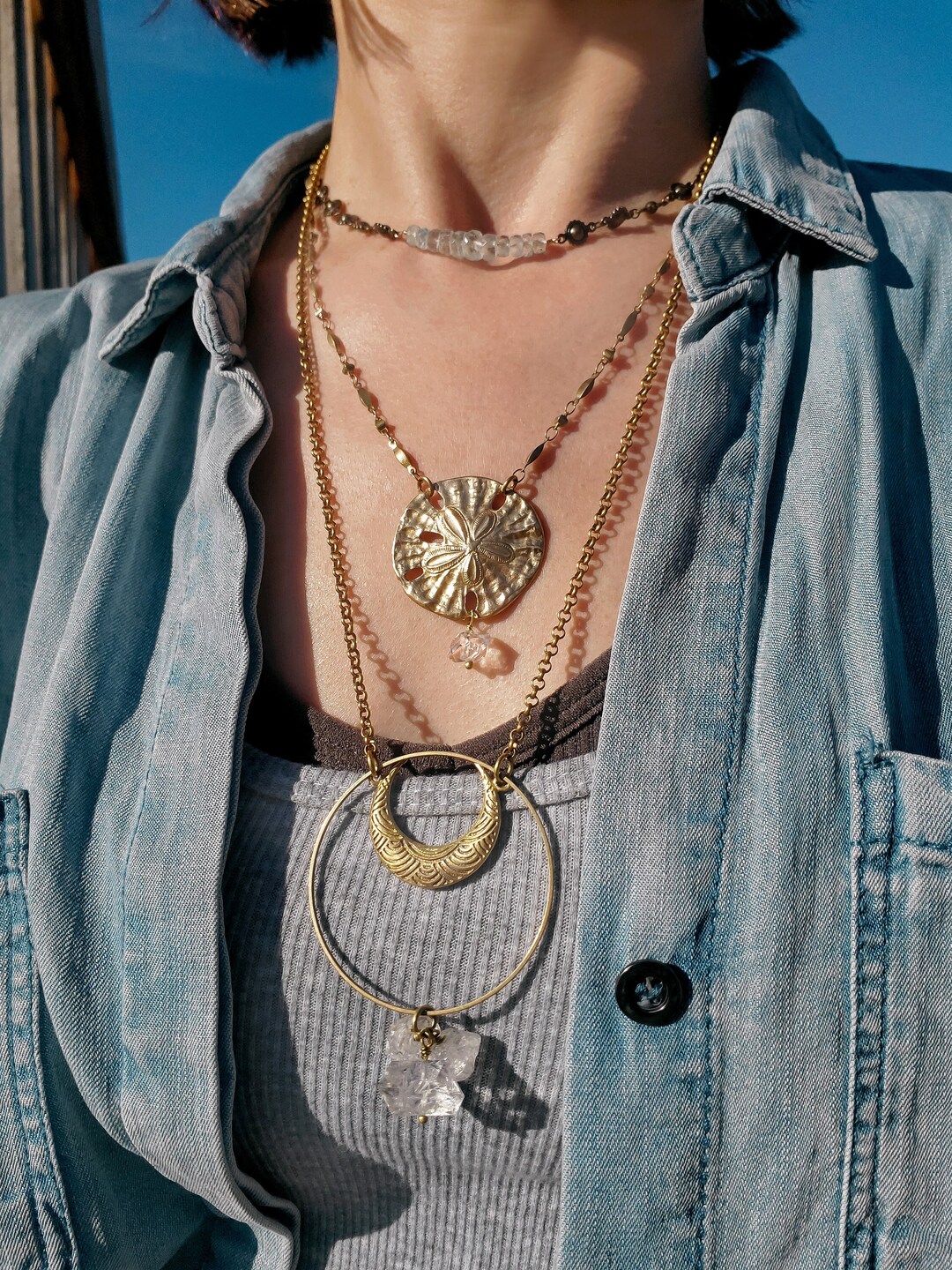 WATERFRONT HERKIMER DIAMOND Pendant Etsy