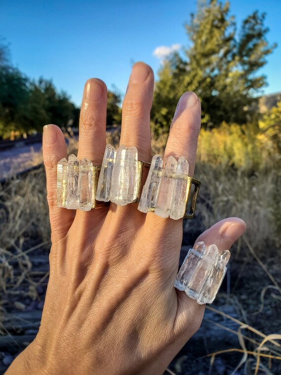 Raw quartz ring best sale