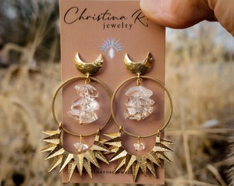 Orecchini HALO HERKIMER DIAMOND
