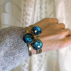 ULA BANGLE, designer labradorite bracelet