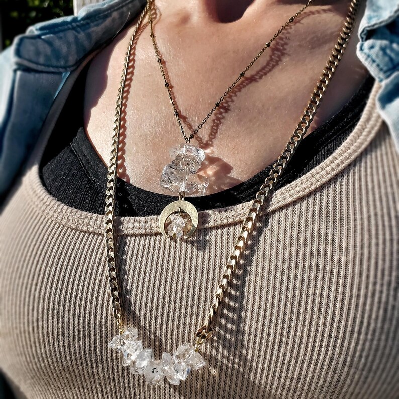 RAW DIAMOND PENDANT, HERKIMER DIAMOND,DIAMOND PENDANT, DIAMOND NECKLACE, CRYSTAL NECKLACE, HERKIMER DIAMOND JEWELRY