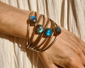 Elemental Bracelet - blue labradorite, flashing stone