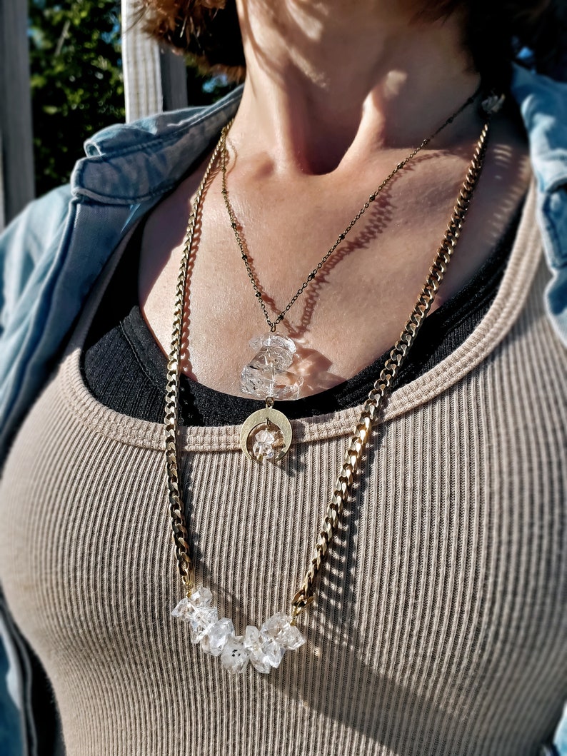 RAW DIAMOND PENDANT, HERKIMER DIAMOND,DIAMOND PENDANT, DIAMOND NECKLACE, CRYSTAL NECKLACE, HERKIMER DIAMOND JEWELRY