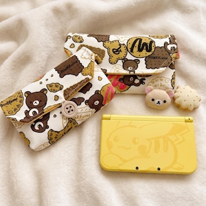 RG Rotate AYNthor Handheld Pouch – Cotton Yellow Bear Multi-Purpose – Fits 3ds, Switch, Gba, Psp, Psv – Custom Sizes