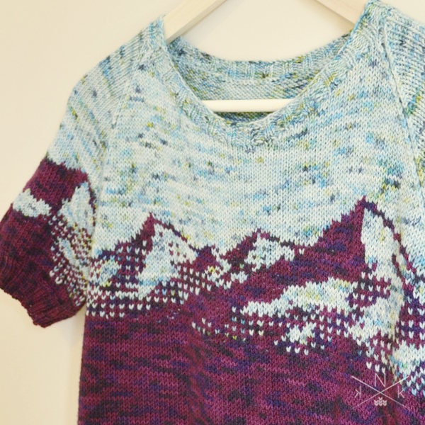 WEB限定カラー Knitting Sweater Range Mountain Pattern Etsy - トップス