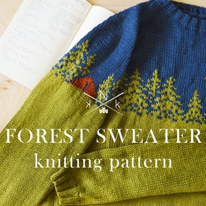 Forest Sweater Knitting Pattern - Etsy Forest Sweater Knitting Pattern - Etsy