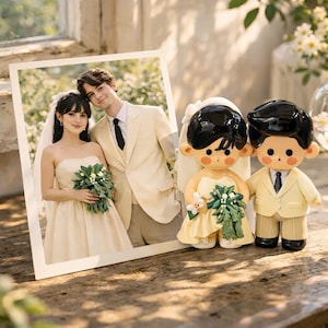 Verwandeln Sie Ihr Foto in ein Mini-Du｜ Benutzerdefinierte Paarfigurine｜Blind Box-Geschenk｜ Personalisiertes Andenken｜ Jubiläumsgeschenk für Sie und Ihn