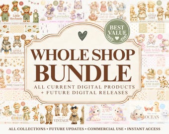 Whole Shop Watercolor Clipart Bundle: Baby & Kids Illustrations, Future Collections, Commercial Use