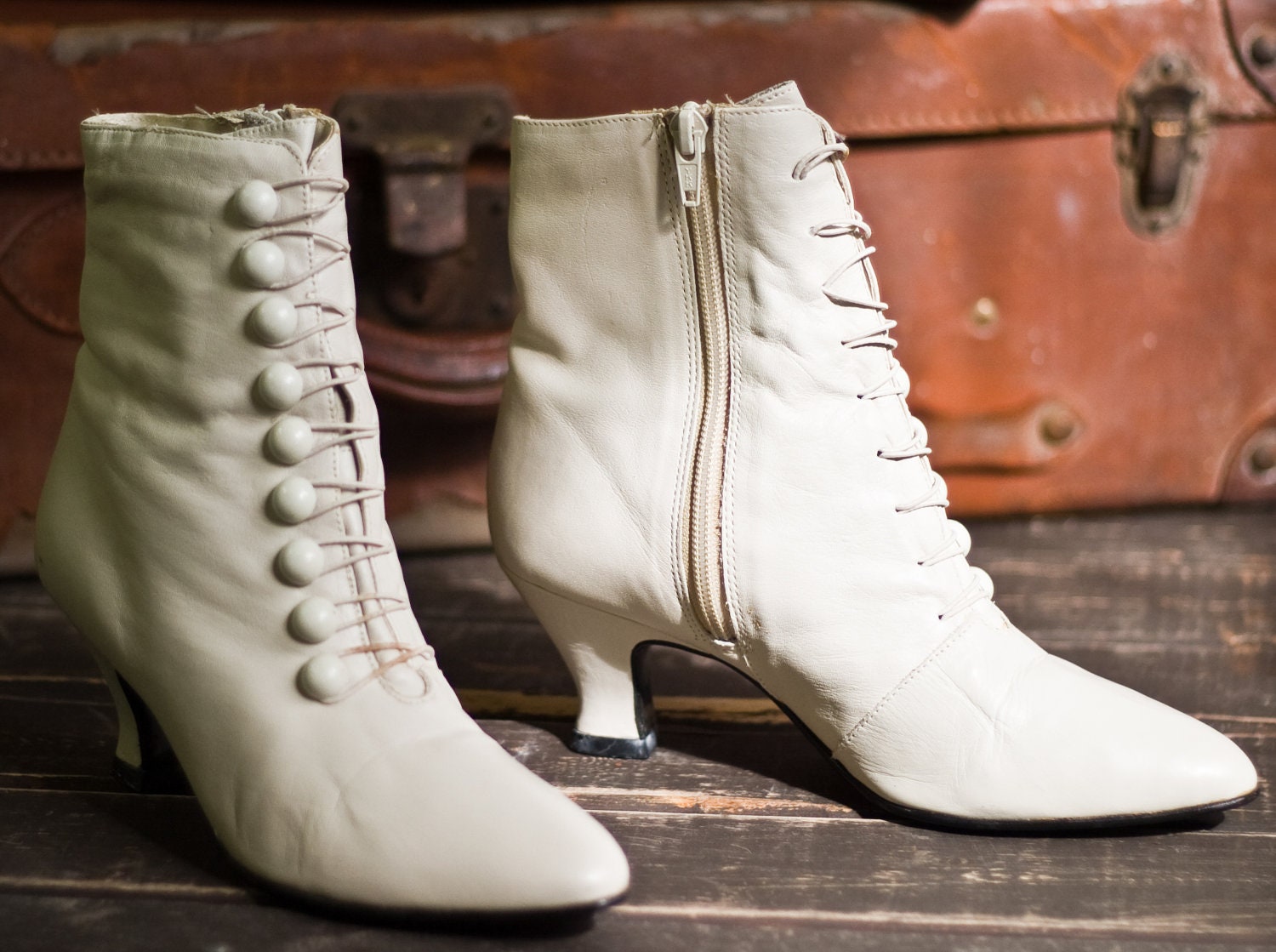 victorian style boots with buttons
