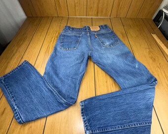 Vintage Levis 509 Orange Tab Jeans Mens 33x31 Made in USA Straight Leg Denim
