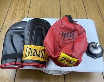 Saco de boxeo VTG Everlast 4210 Speed Bag Gyro Balanced Leather con giratorio USA