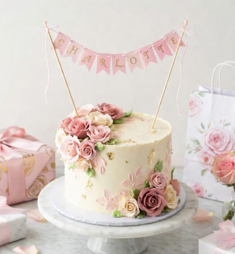 Personalised Cake Bunting/cake Topper/cake Banner/two Sweet Cake Topper ...