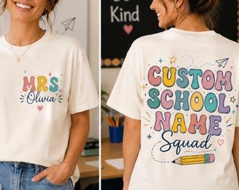 Teacher Shirt School Name, Teacher Staff Shirts, Back to School Shirt, Crew Teacher Shirts, Matching Elective Teacher Shirts, Teacher Tshirt