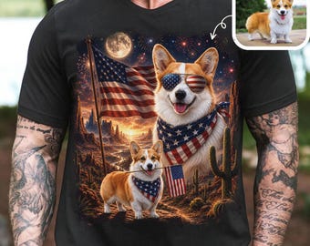 Comfort Colors® Custom Patriotic Pet Shirt, Personalized Dog Cat Photo Shirt, 4th of July Pet Shirt, Custom Dog Shirt, America 250 Shirt