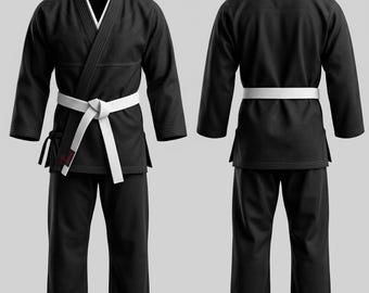 Conjunto de uniforme profesional de kárate, kimono de algodón transpirable para adultos y niños, dobok de taekwondo blanco clásico, equipo ligero para entrenamiento y sparring.