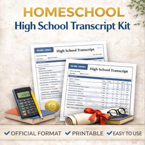 Bewerkbare sjabloon middelbare school transcriptie | Afdrukbaar transcript met GPA