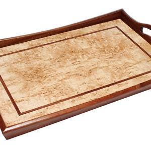 Ottoman tray made from mahogany and karelian burl